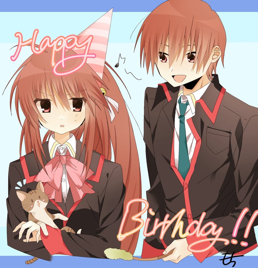 natsume rin and natsume kyousuke (little busters!) drawn by mochigome_0110