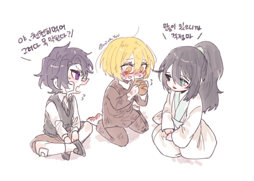 don quixote, hong lu, and heathcliff (project moon and 1 more) drawn by pmchell_04