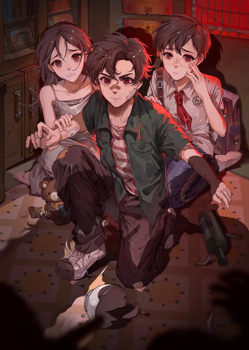 gao qisheng, gao qilan, and gao qigiang (the knockout) drawn by icy_suluoluo