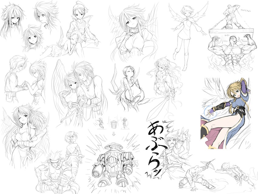 katt, nina, ryu, rei, fou-lu, and 6 more (breath of fire and 3 more) drawn by taka_yanagi
