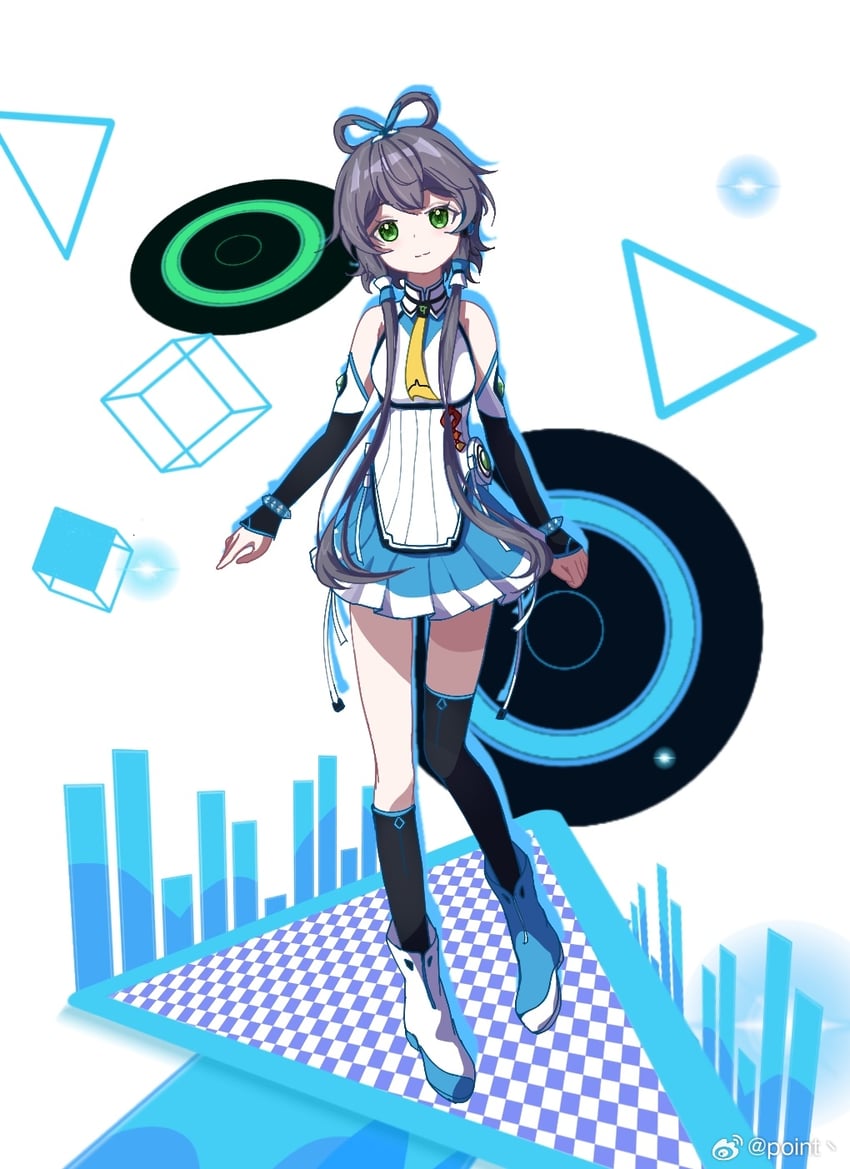 luo tianyi and luo tianyi v4 (vocaloid and 1 more) drawn by pointzhu