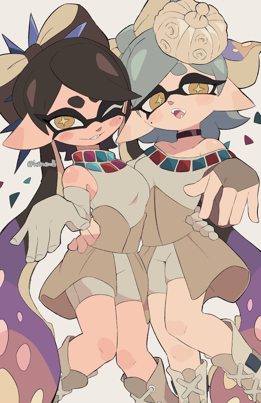 callie and marie (splatoon and 1 more) drawn by kiirono