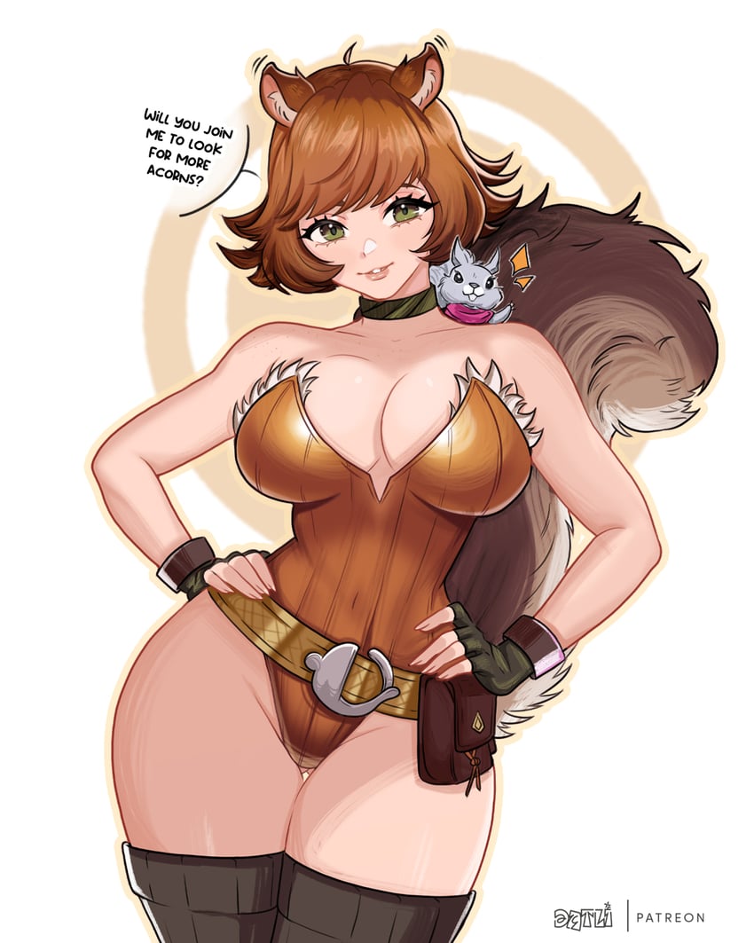 squirrel girl and tippy-toe (marvel and 1 more) drawn by datli64