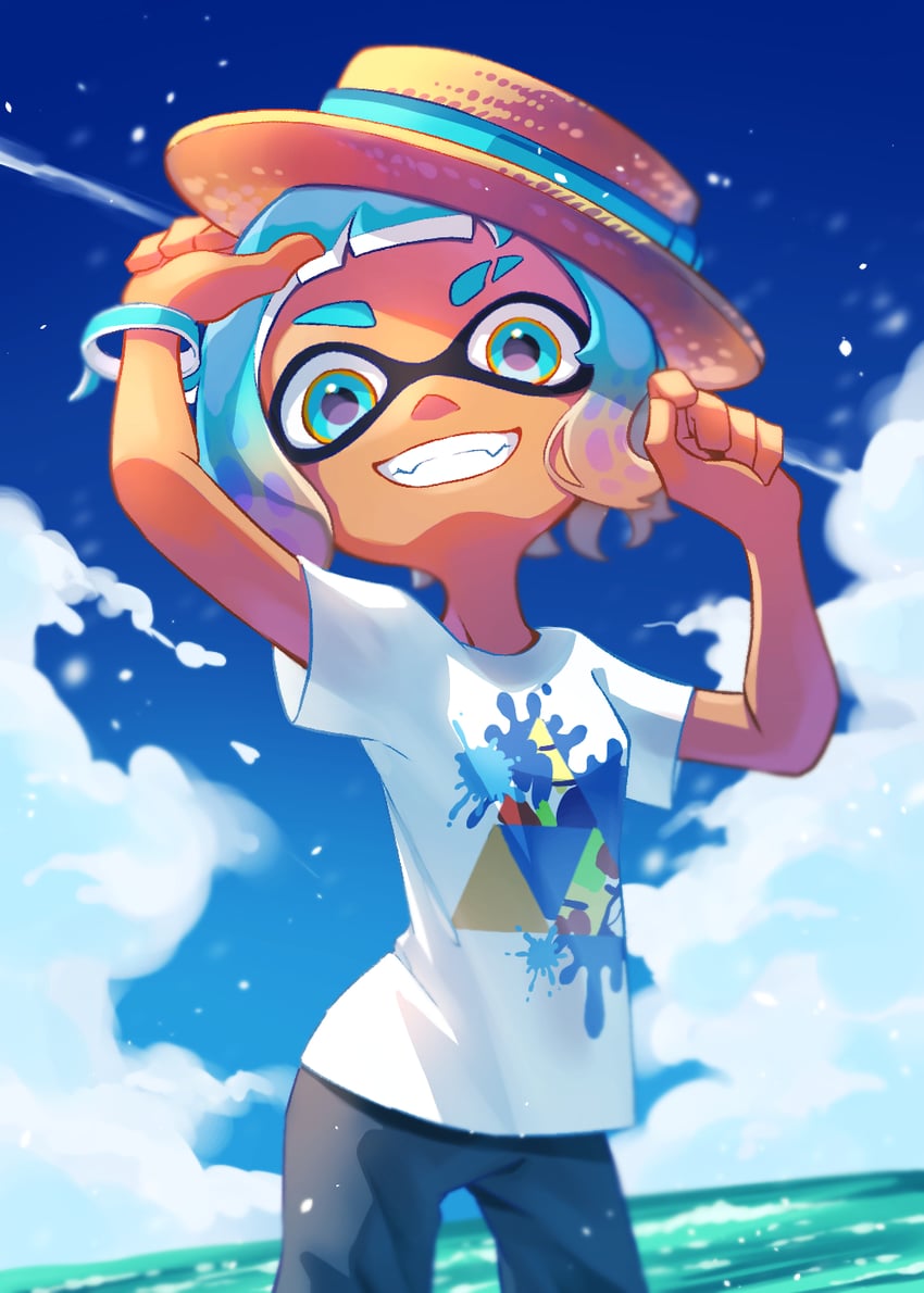inkling player character and inkling girl (splatoon and 1 more) drawn by teo_(teorekka)