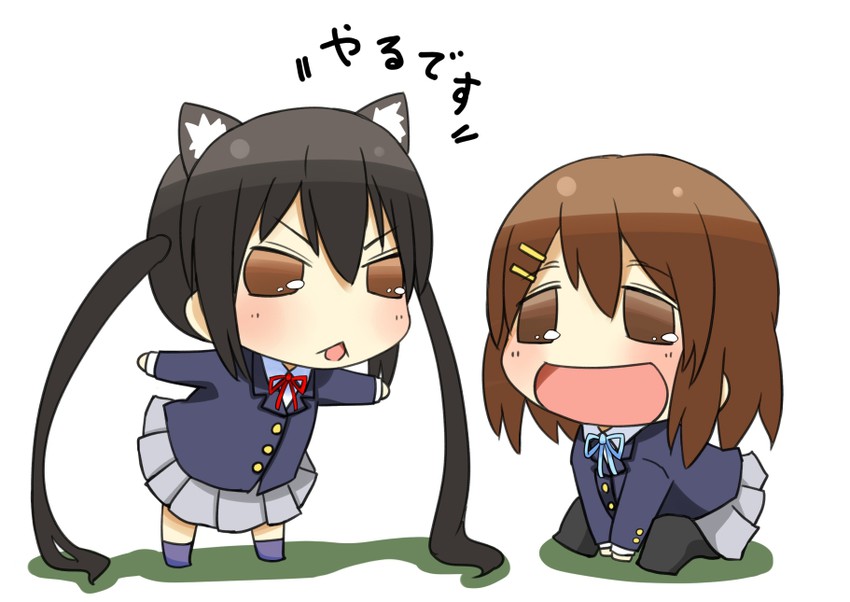 nakano azusa and hirasawa yui (k-on!) drawn by b-man