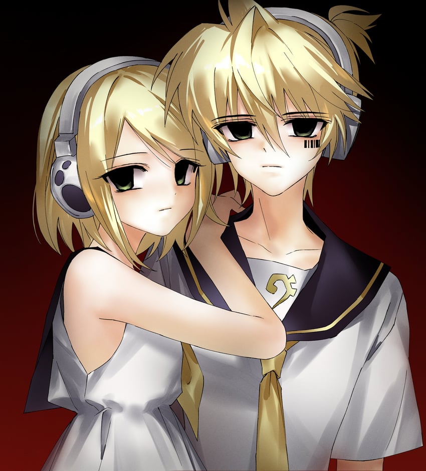 kagamine rin and kagamine len (vocaloid and 2 more) drawn by hynn0x_x