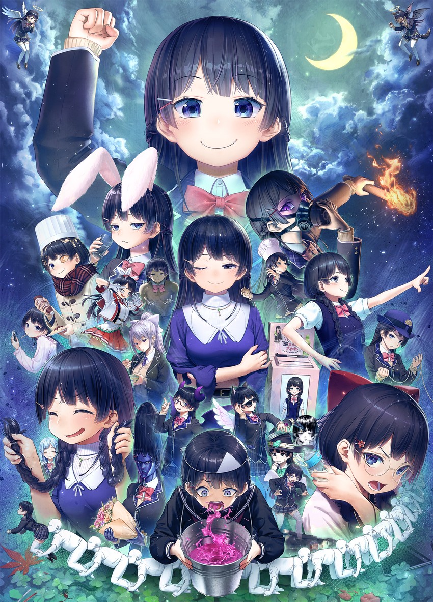 tsukino mito, higuchi kaede, moira, and misoshita (nijisanji and 2 more) drawn by kath