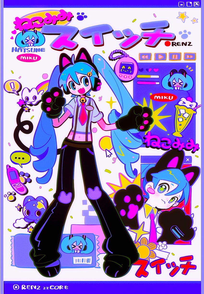 hatsune miku (vocaloid and 2 more) drawn by renzhi00334233