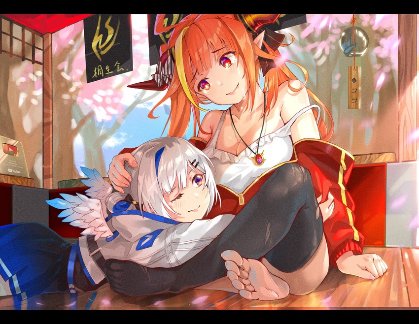 amane kanata and kiryu coco (hololive) drawn by yoshikawa_hiro