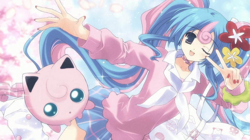 hatsune miku, jigglypuff, and fairy miku (pokemon and 2 more) drawn by hajang68