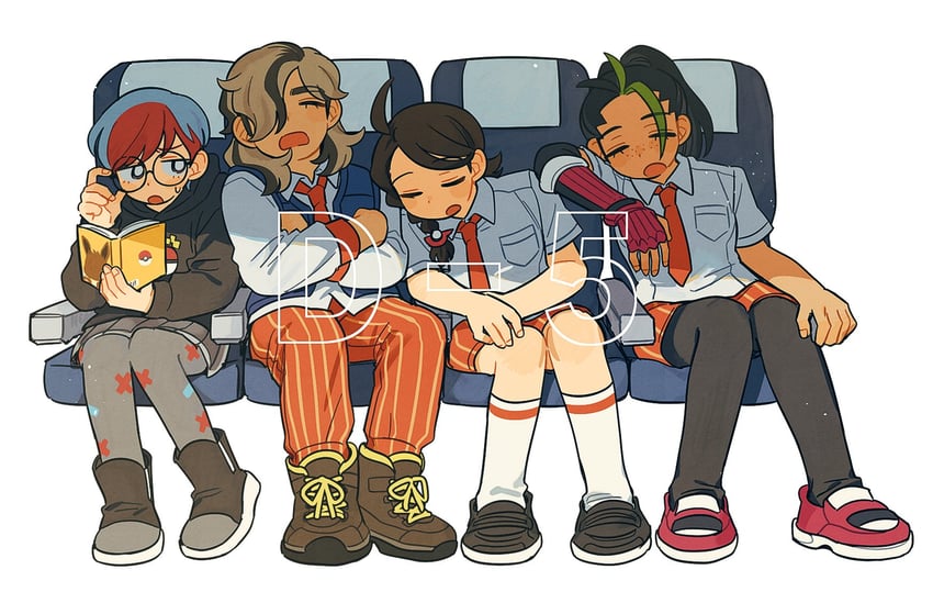 juliana, nemona, arven, and penny (pokemon and 1 more) drawn by 2hyu_00
