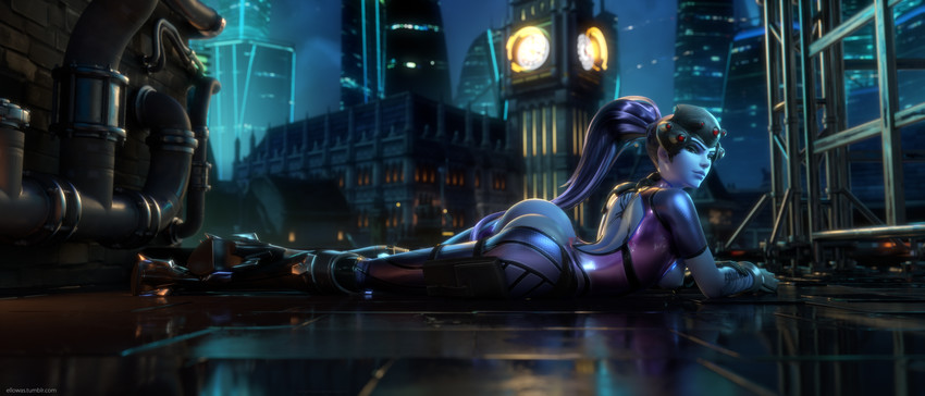 widowmaker (overwatch and 1 more) drawn by ellowas