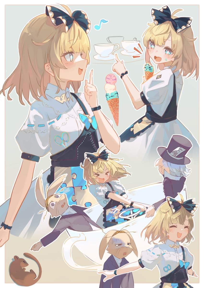 alice and mad hatter (alice's adventures in wonderland) drawn by wakuseiy