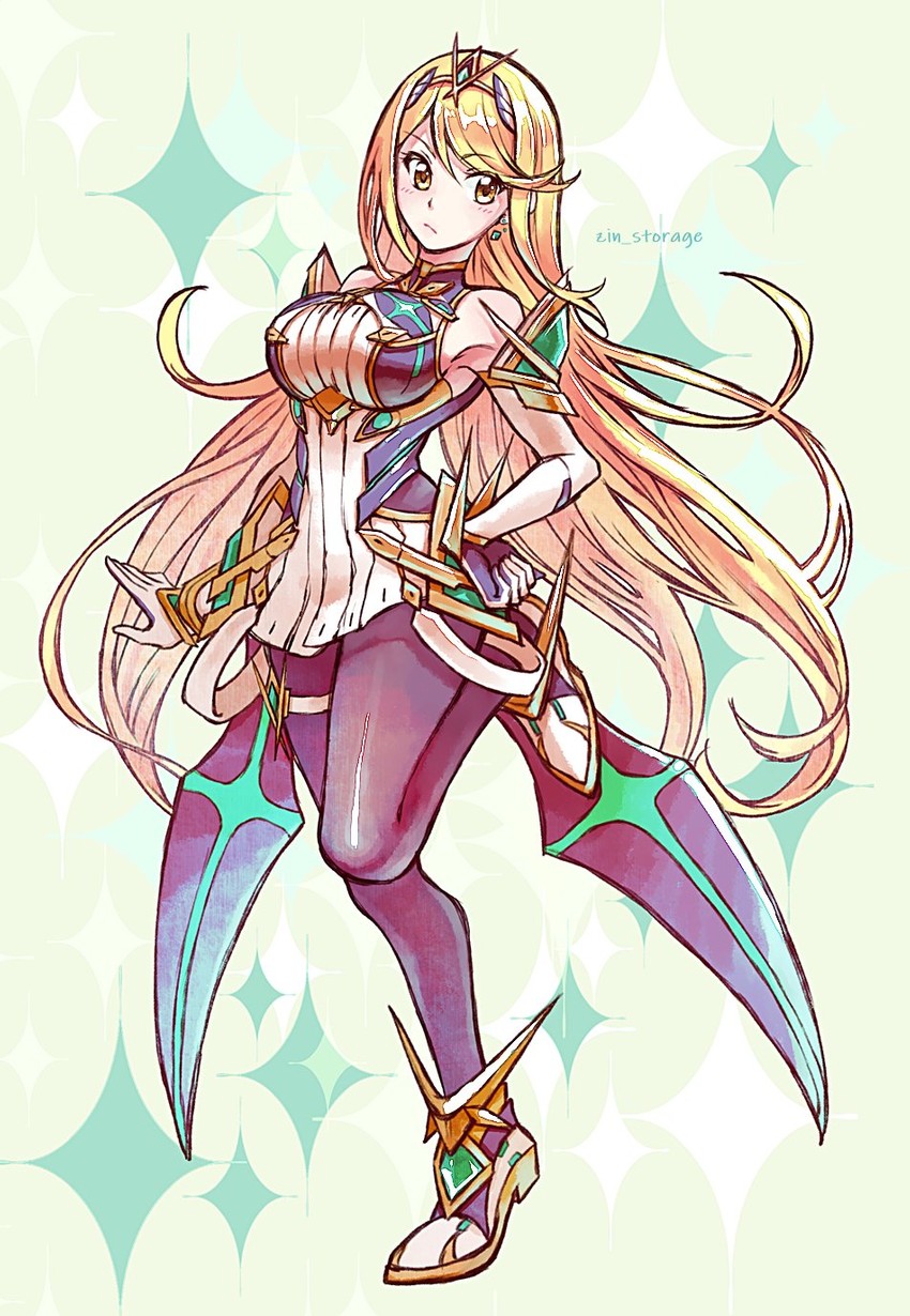 mythra (xenoblade chronicles and 2 more) drawn by zin_(mame_denkyu)