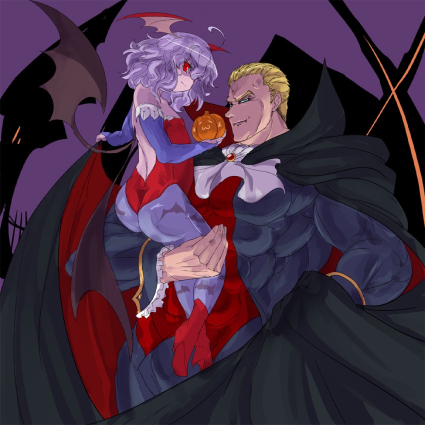 remilia scarlet, lilith, demitri maximoff, and souther (touhou and 3 more) drawn by rekise