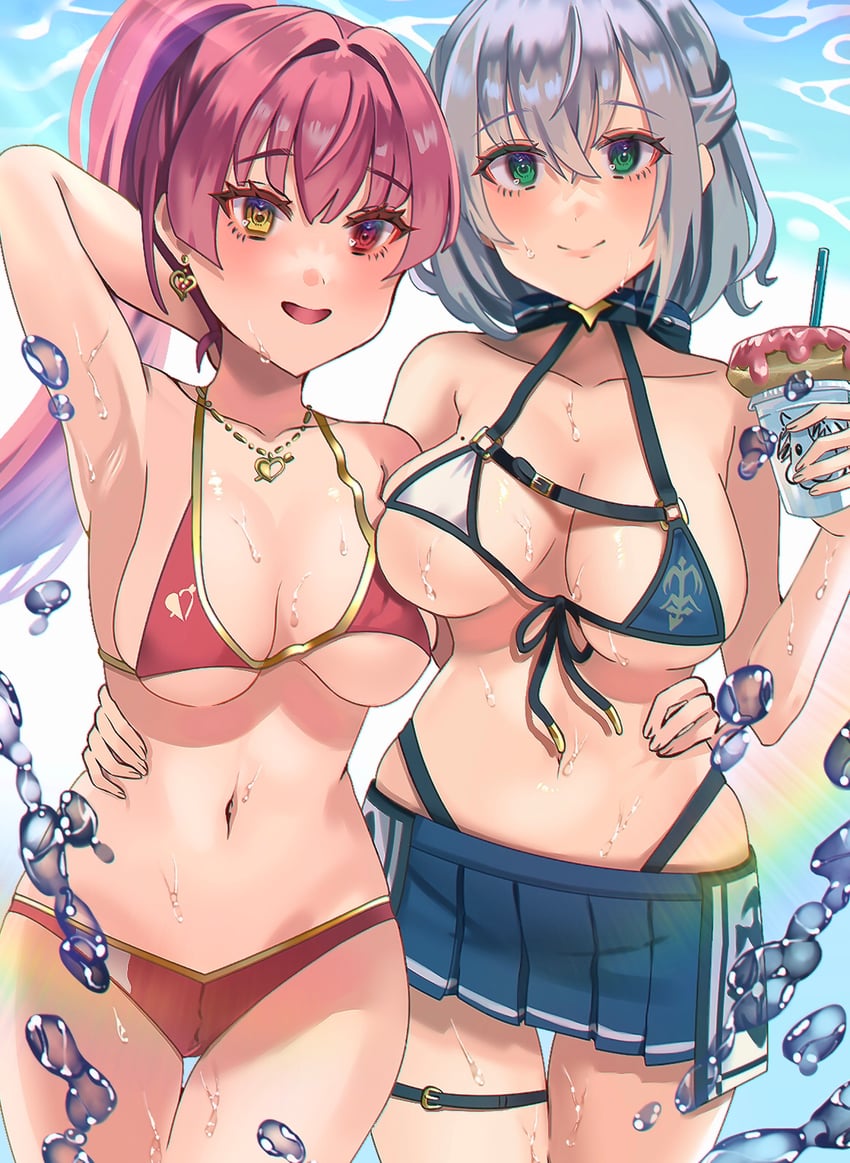 houshou marine and shirogane noel (hololive) drawn by yaho_image3