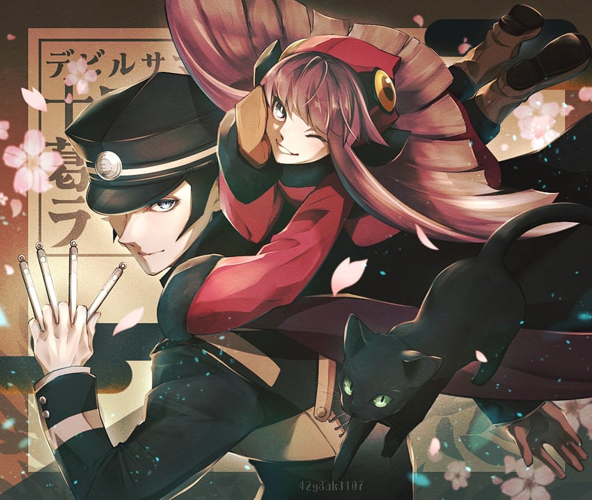 kuzunoha raidou, gouto, and muu shuwuu (devil summoner and 1 more) drawn by kiriko_(42g8ak3107)