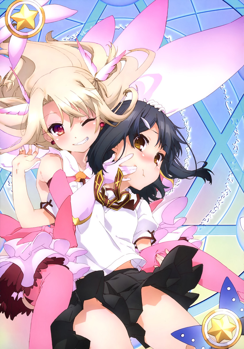 illyasviel von einzbern, miyu edelfelt, prisma illya, magical ruby, and magical sapphire (fate and 1 more)