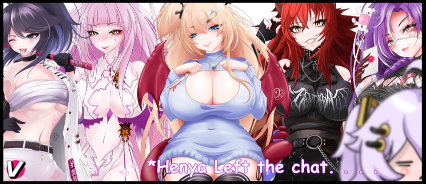 kson, zentreya, henya the genius, souchou, matara kan, and 3 more (vshojo) drawn by shihir09