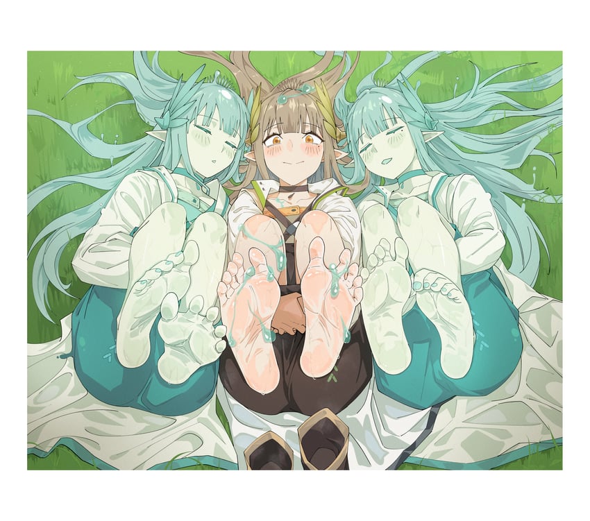 muelsyse and flowing shape (arknights) drawn by hao_guangze_yu