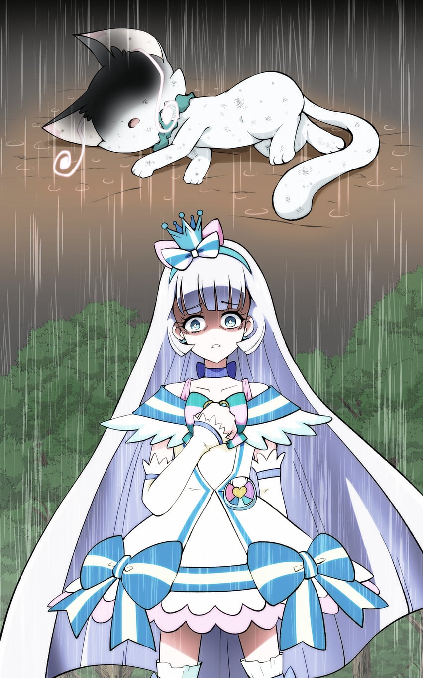 nekoyashiki yuki, nekoyashiki mayu, and cure nyammy (precure and 1 more) drawn by @est@