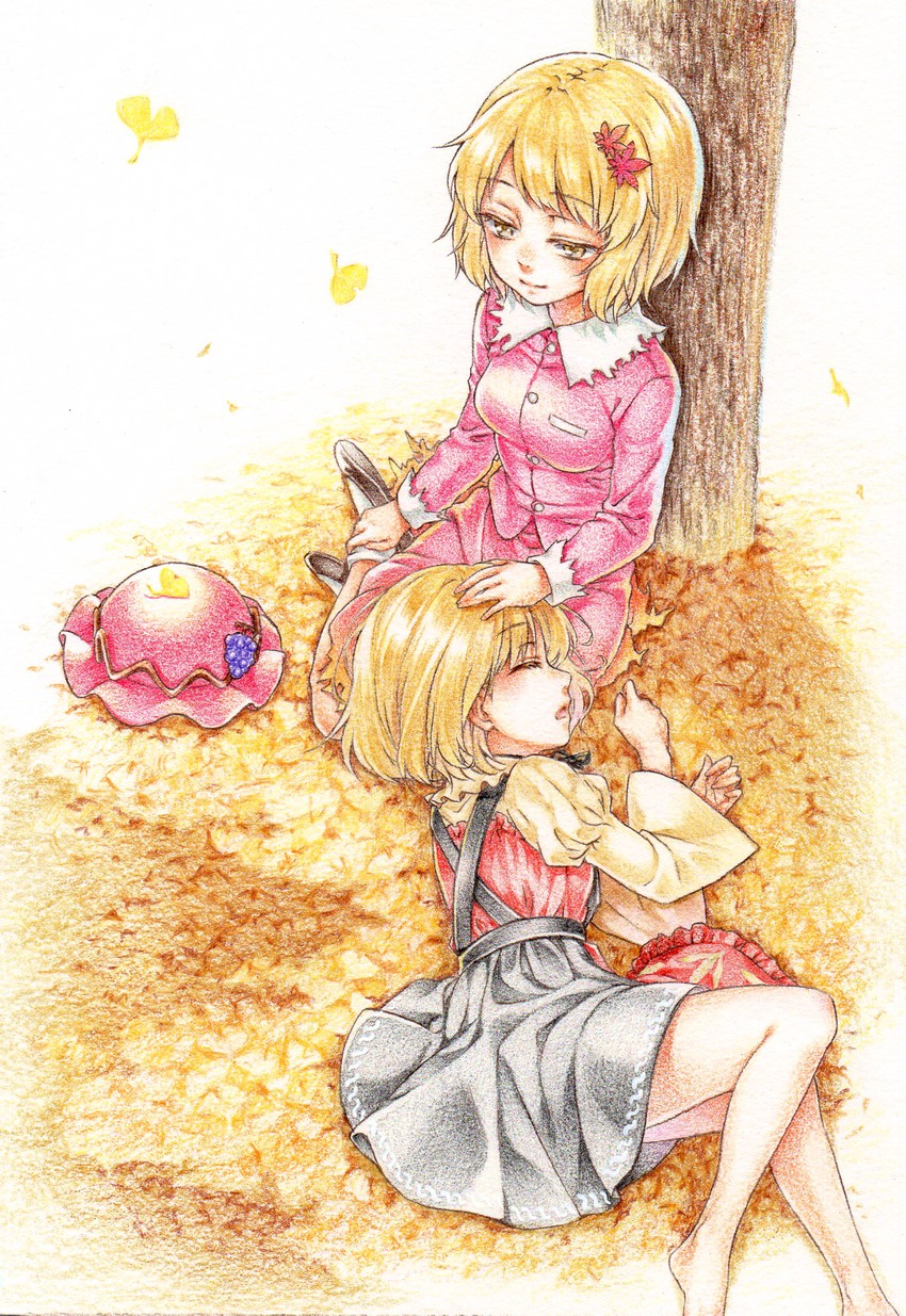 aki minoriko and aki shizuha (touhou) drawn by nora_wanko