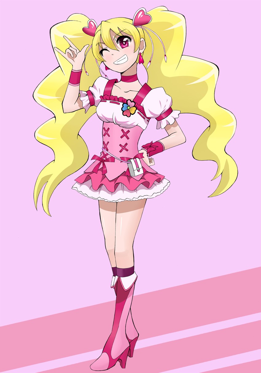 momozono love and cure peach (precure and 1 more) drawn by gyuniku