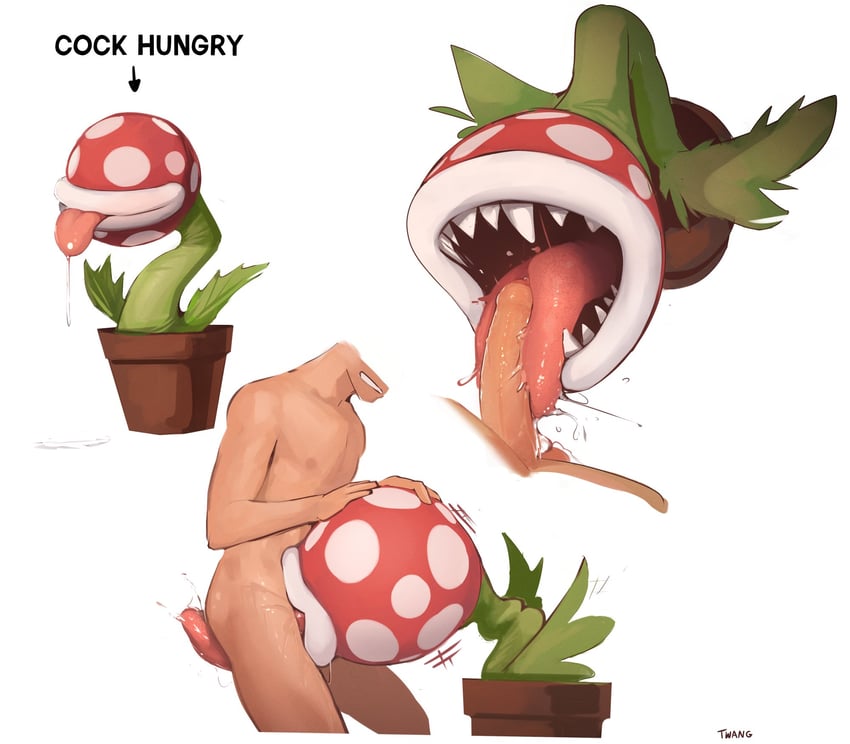 piranha plant (mario and 1 more) drawn by twang