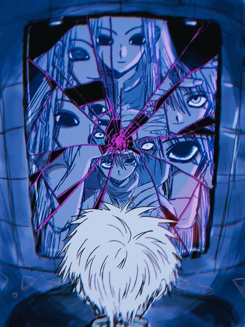 killua zoldyck and illumi zoldyck (hunter x hunter) drawn by thicopoyo