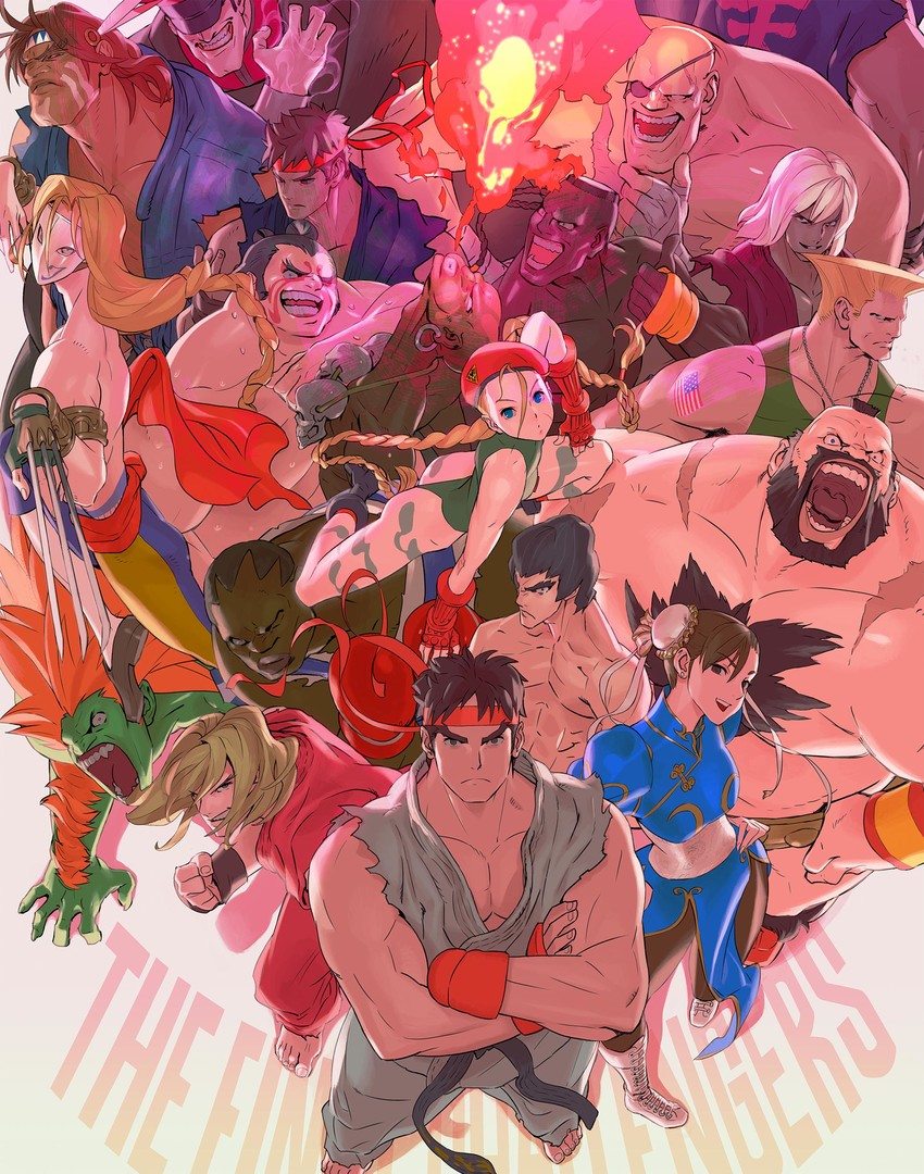 chun-li, cammy white, ryu, ken masters, zangief, and 14 more (street fighter and 1 more) drawn by bengus