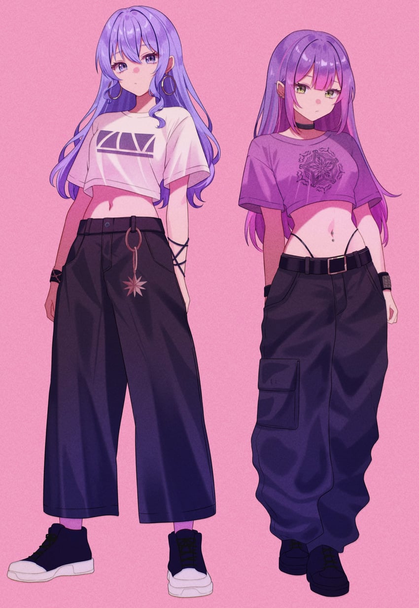 hoshimachi suisei and tokoyami towa (hololive) drawn by nametakeko