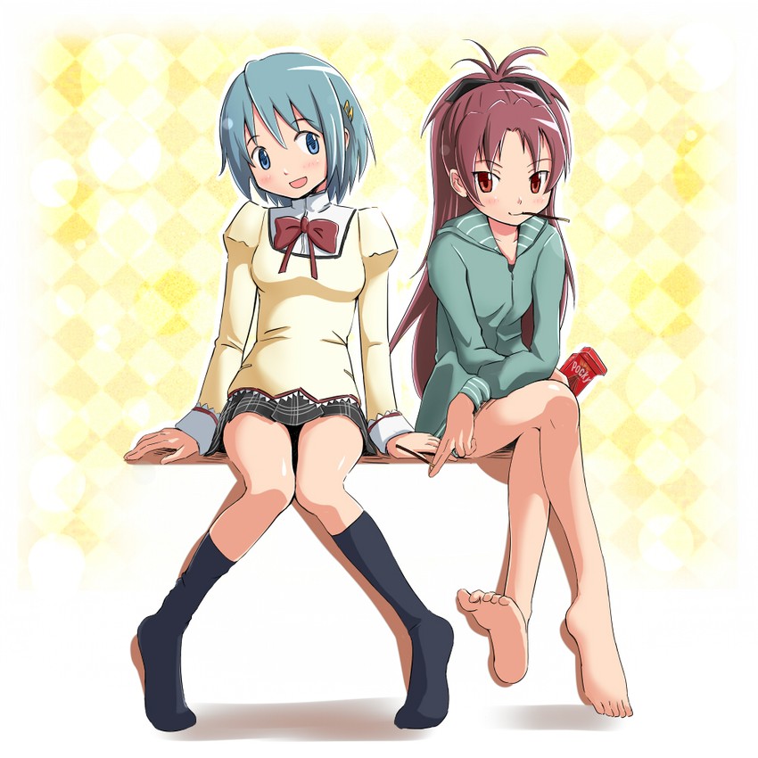 miki sayaka and sakura kyoko (mahou shoujo madoka magica) drawn by shuuji_(shumi)