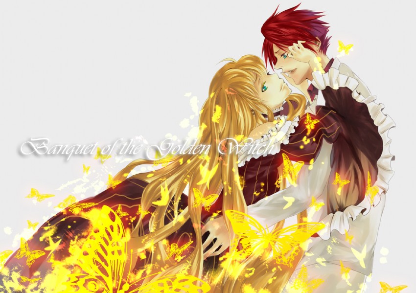 beatrice and ushiromiya battler (umineko no naku koro ni) drawn by dyun