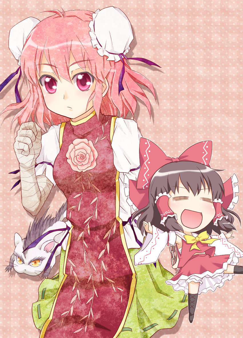 hakurei reimu and ibaraki kasen (touhou) drawn by kairakuen_umenoka