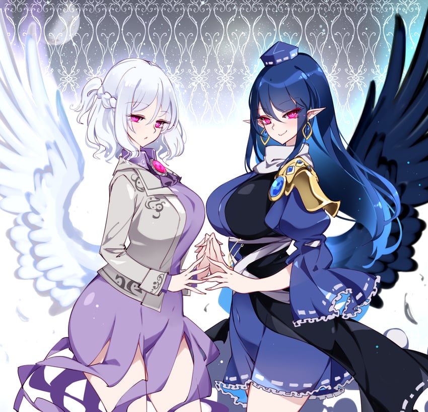kishin sagume and iizunamaru megumu (touhou) drawn by raptor7