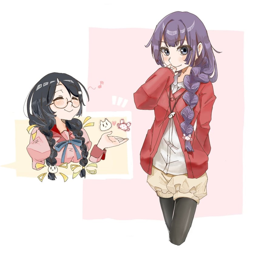 senjougahara hitagi and hanekawa tsubasa (monogatari and 1 more) drawn by wanira