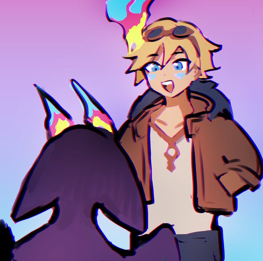 ezreal and smolder (league of legends) drawn by sudo_(pseudostars)