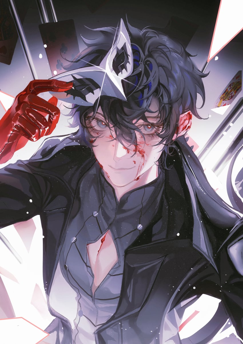 amamiya ren and joker (persona and 1 more) drawn by baicumikuo