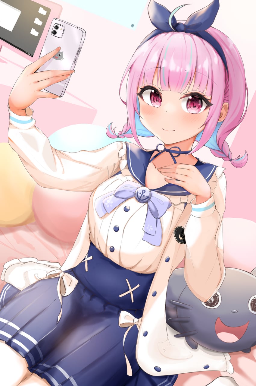 minato aqua and neko (hololive) drawn by inuyama_tsuki_215