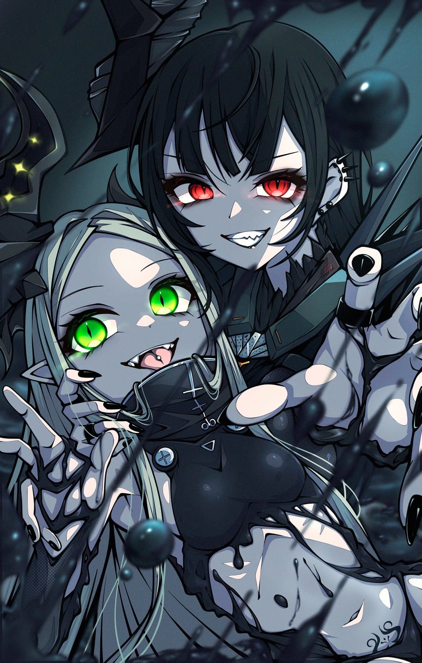 leviathan and behemoth (goddess of victory: nikke) drawn by kakuzatou_(cubesugar03196)