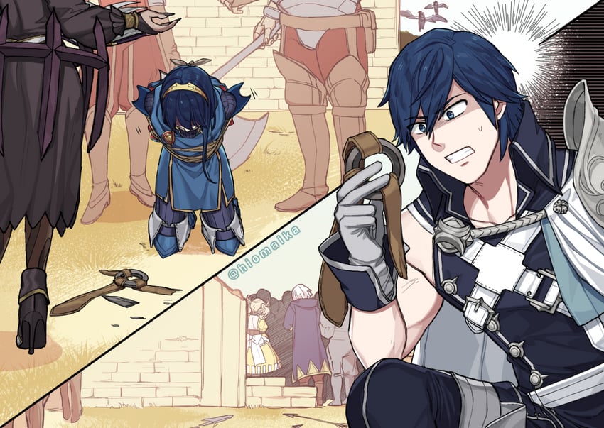 lucina, male robin, chrom, lissa, and aversa (fire emblem and 1 more) drawn by hiomaika