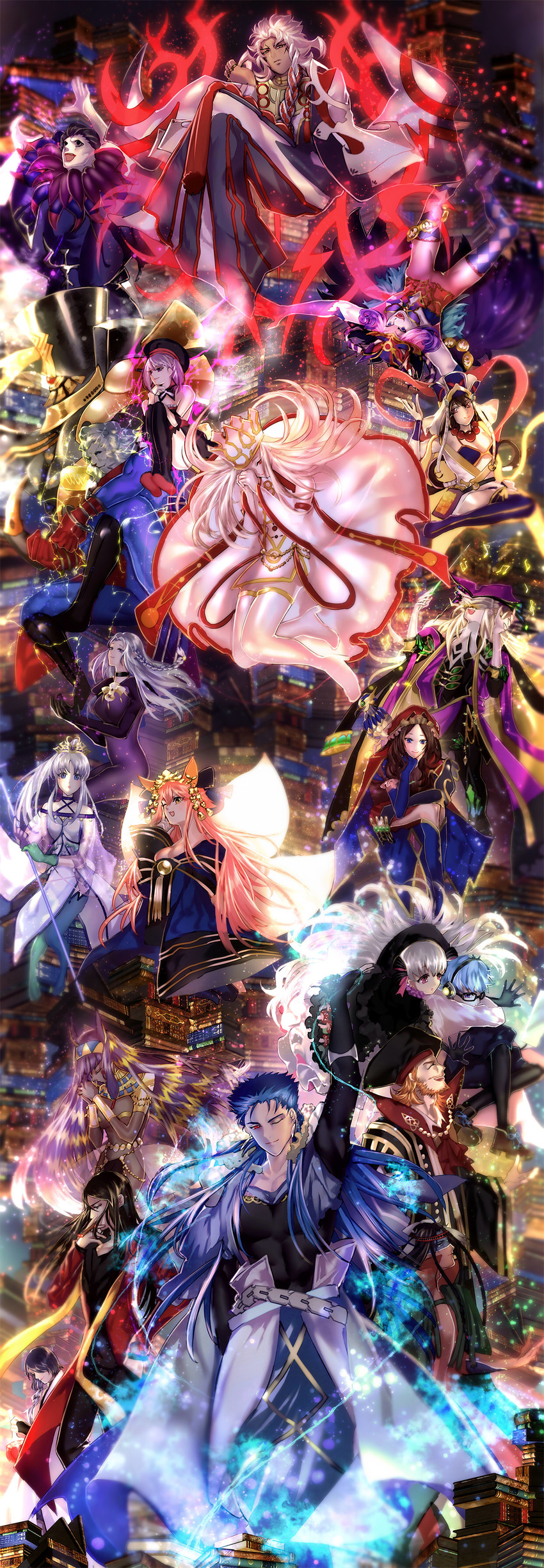 tamamo, tamamo no mae, nitocris, waver velvet, leonardo da vinci, and 19 more (fate and 1 more) drawn by kouya_(kyk428)