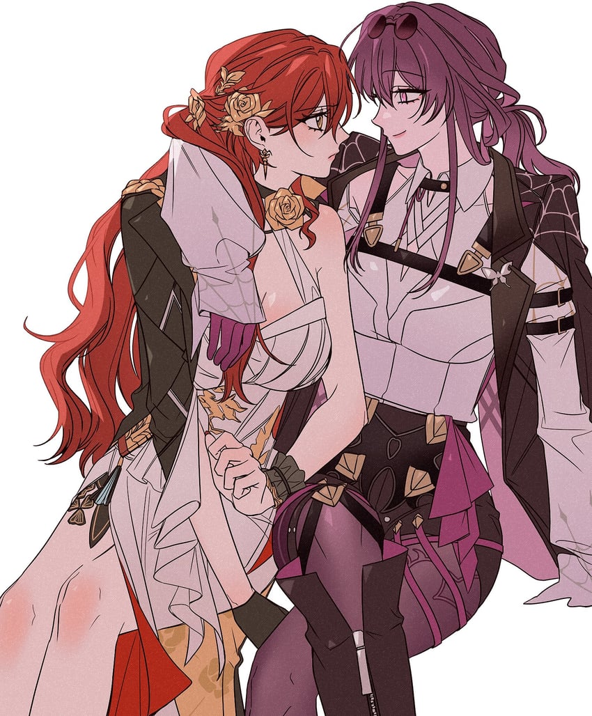 kafka and himeko (honkai and 1 more) drawn by omegiricecake