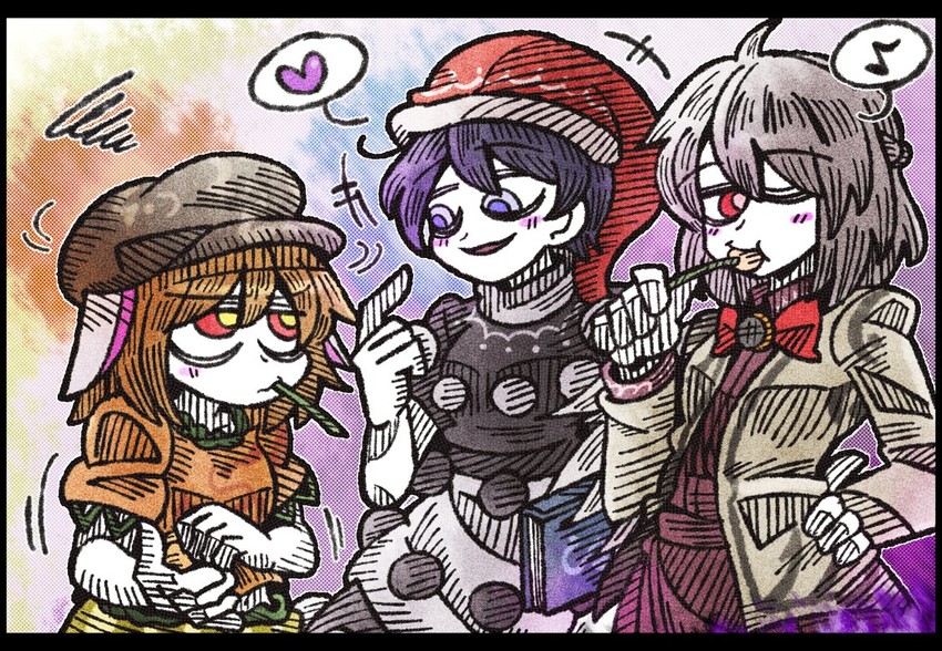 kishin sagume, doremy sweet, and ringo (touhou) drawn by suenari_(peace)