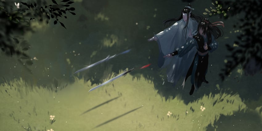 wei wuxian and lan wangji (modao zushi) drawn by xianduguaitan