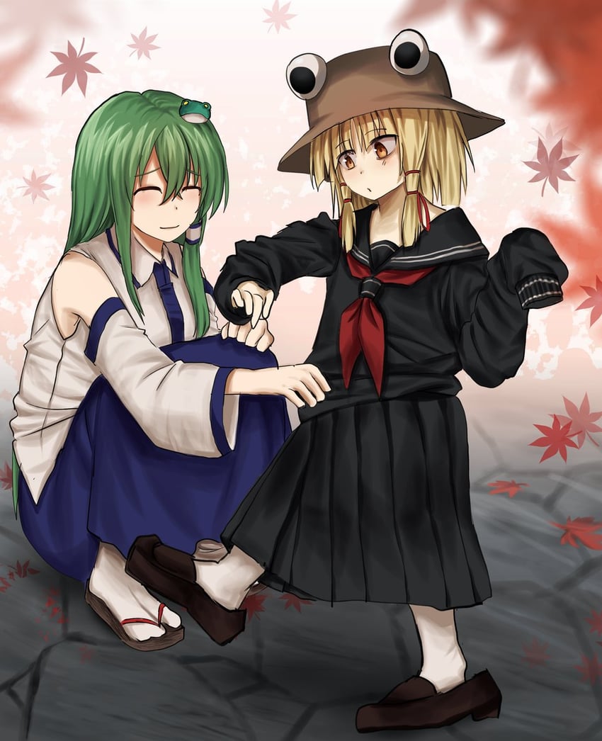 kochiya sanae and moriya suwako (touhou) drawn by yukine_0930