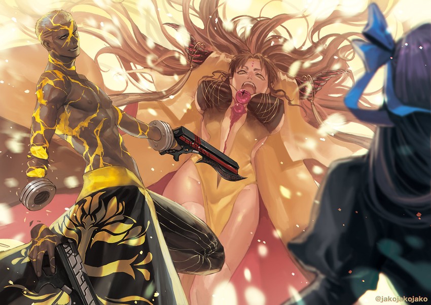 meltryllis, sessyoin kiara, and emiya alter (fate and 1 more) drawn by jakojakojako