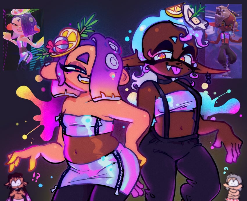 callie, marie, shiver, and frye (splatoon and 1 more) drawn by sillymxowmeow
