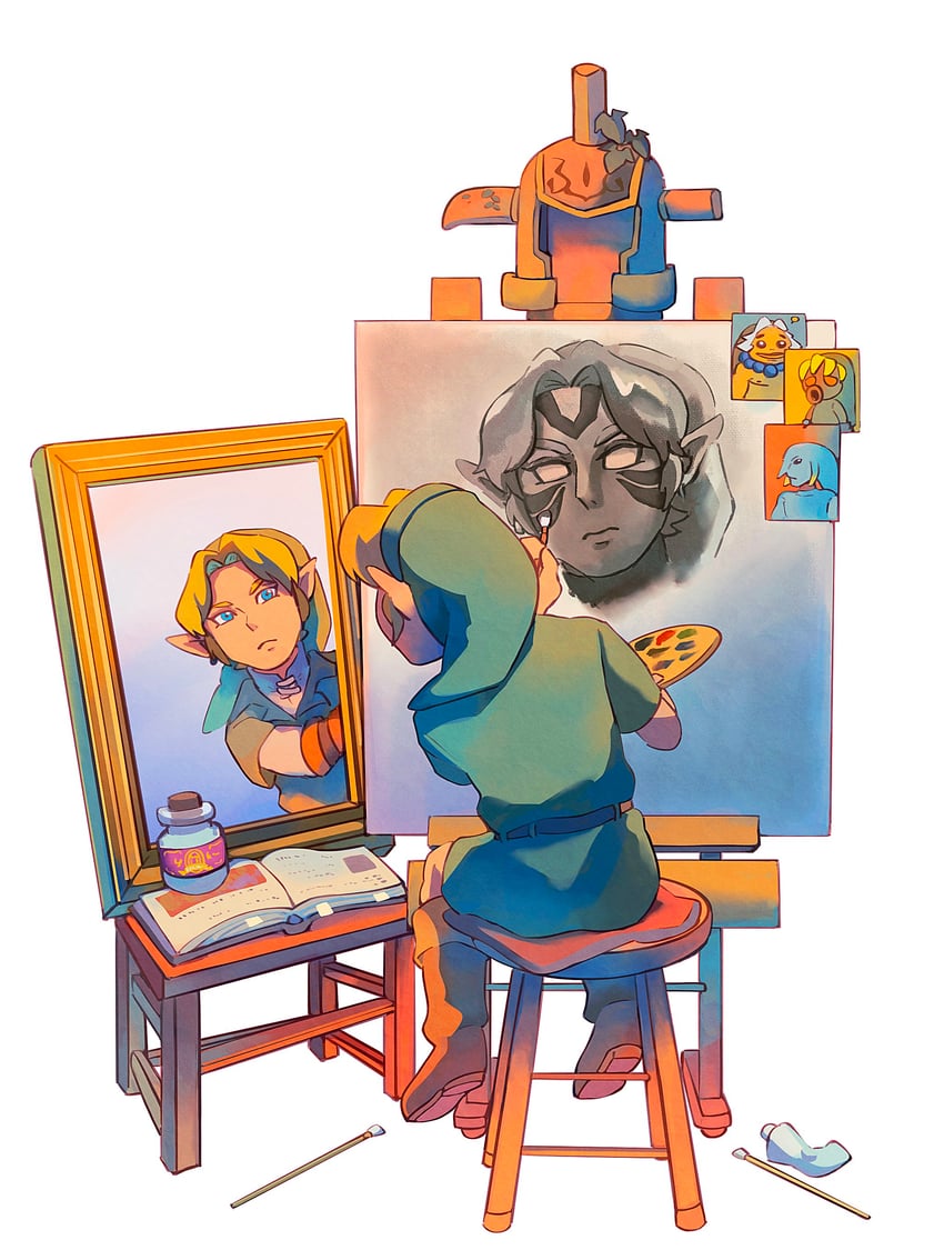 link, young link, fierce deity, deku link, zora link, and 2 more (the legend of zelda and 1 more) drawn by nasagina