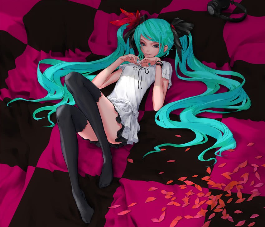 hatsune miku (vocaloid and 2 more) drawn by redjuice